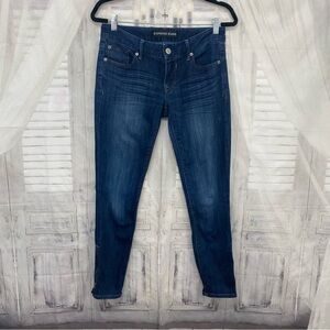 Express Size 4R Jeans Ankle Legging Stella Low Rise Distressed Denim Dark Wash